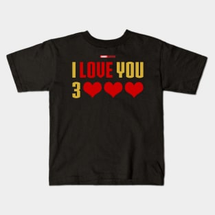 I Love You 3000 v4 (red gold flat) Kids T-Shirt